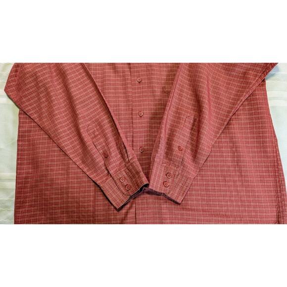 Saddlebred Shirt Men's XXL Red/Tan Plaid Button Down Shirt Front Pocket Casual - Picture 3 of 8